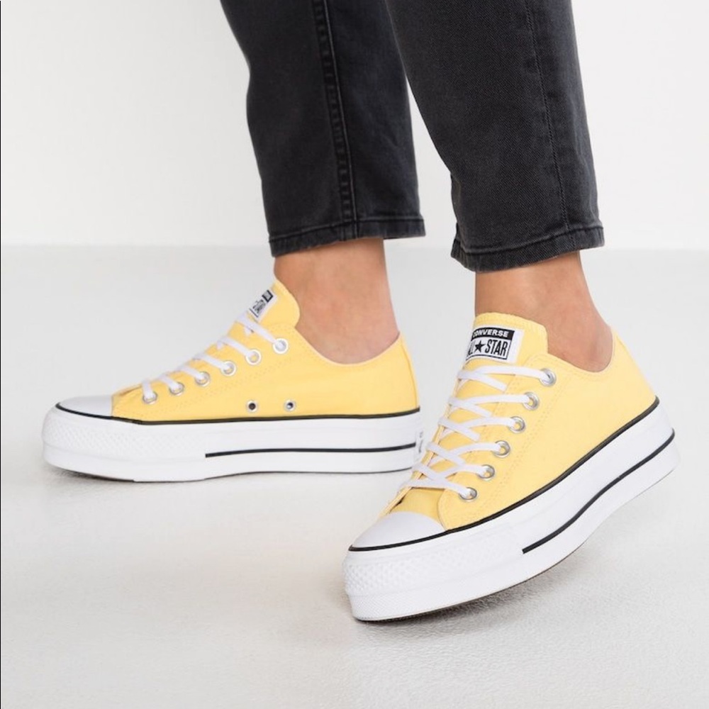 Platform low canvas converse all star — yellow